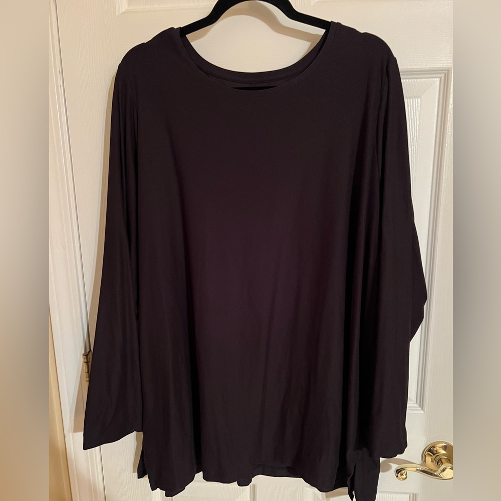 Lands' End Women's Black Long Sleeve T-Shirt Top
